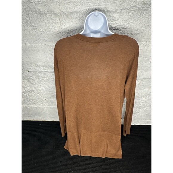 H & M Pullover Tunic Sweater Top Women's SmallBrown Knit Lightweight Long Sleeve - Picture 3 of 5
